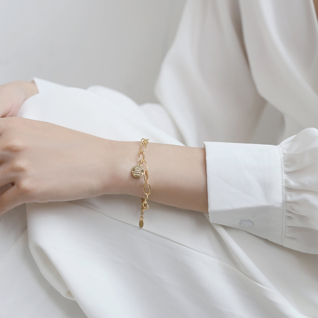 【手链】S925银饰简约手链   耶稣让一切变的更好