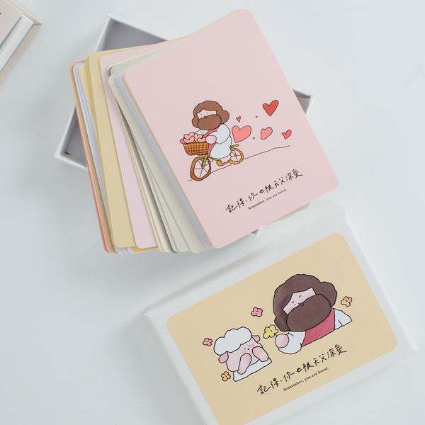 【插画经文卡】手绘插画金句经文主题卡片/恩典卡/应许卡/祝福卡/被爱卡/平安卡/盒装30张