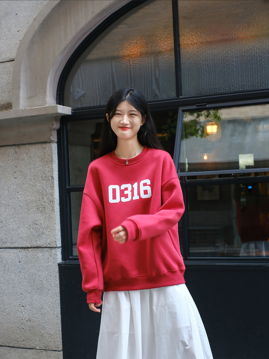 光盐生活馆秋冬新款重磅480g秋冬圆领双层卫衣休闲百搭宽松显瘦/0316