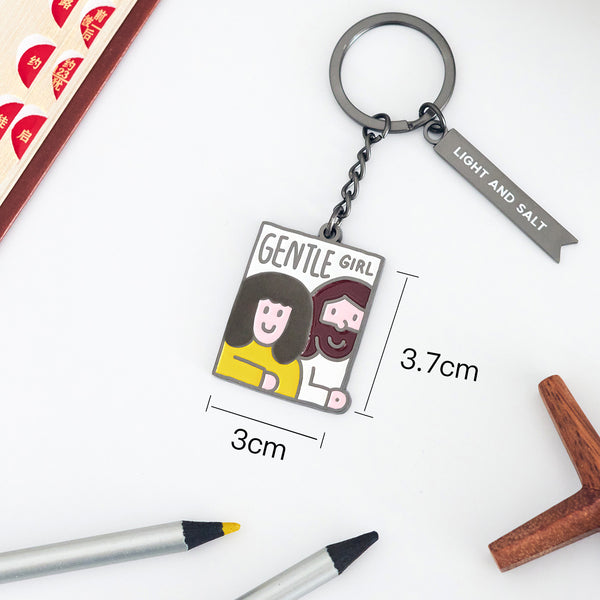 【钥匙扣挂饰】金属原创手绘设计 彩虹/同在/平安喜乐