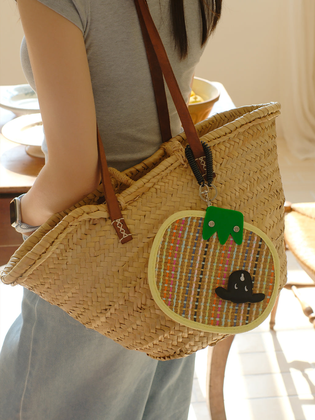 光盐生活馆原创立体小羊手工编织扇便携小扇子多用途挂饰草场的羊