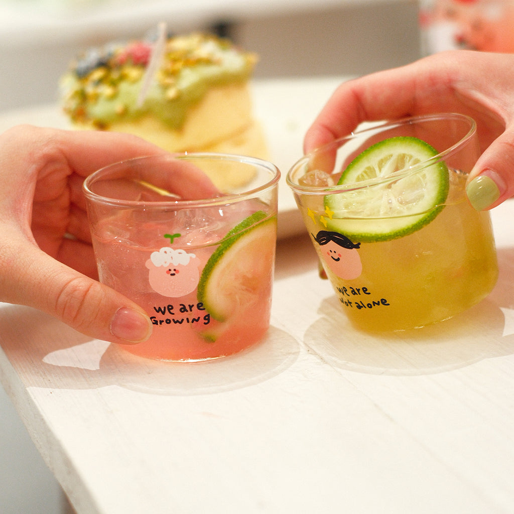 光盐生活馆简约插画小型玻璃杯玻璃套杯聚餐小杯子