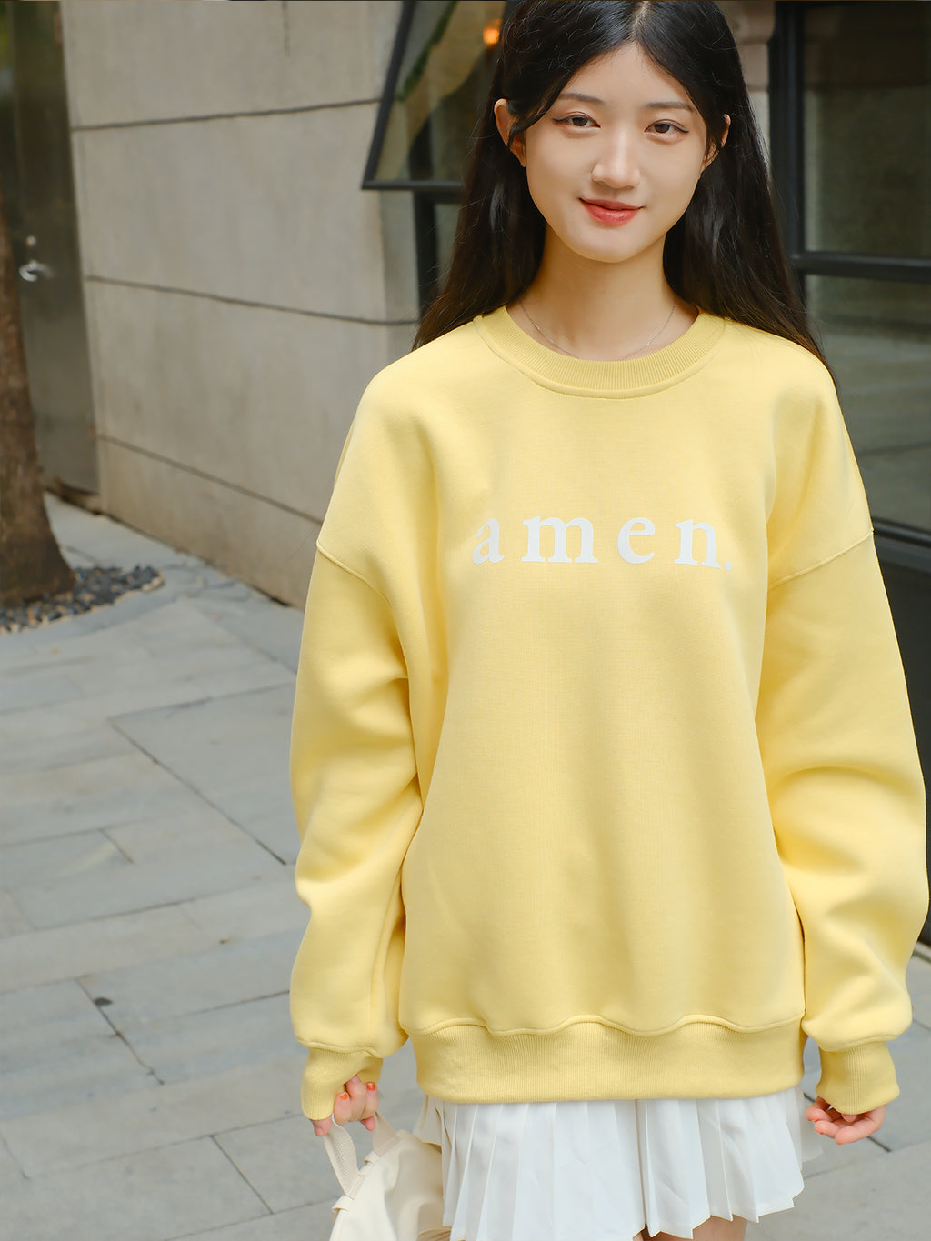 光盐生活馆秋冬新款重磅480g秋冬圆领双层卫衣休闲百搭宽松显瘦/阿们