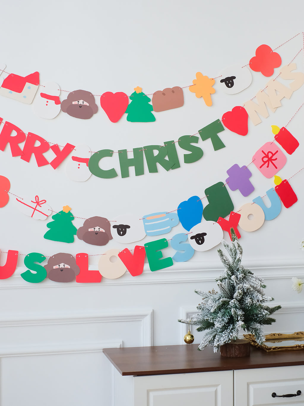 【挂旗】圣诞节装饰纸质拉旗节日氛围感装饰吊旗挂旗「以爱为旗」