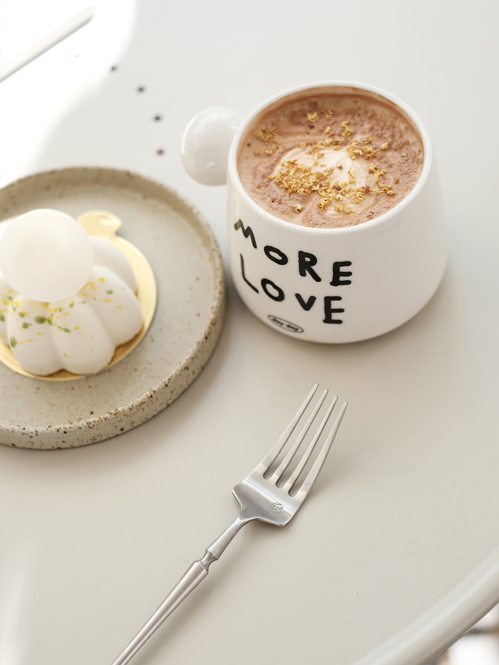 【呆呆羊插画系列马克杯】「More Love」球形把马克杯咖啡杯