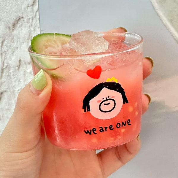 光盐生活馆简约插画小型玻璃杯玻璃套杯聚餐小杯子