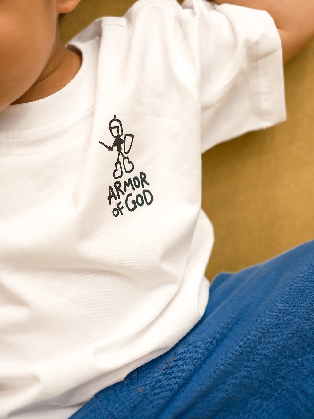 光盐生活馆儿童T恤纯棉40支双纱T恤亲子T恤/天国小勇士