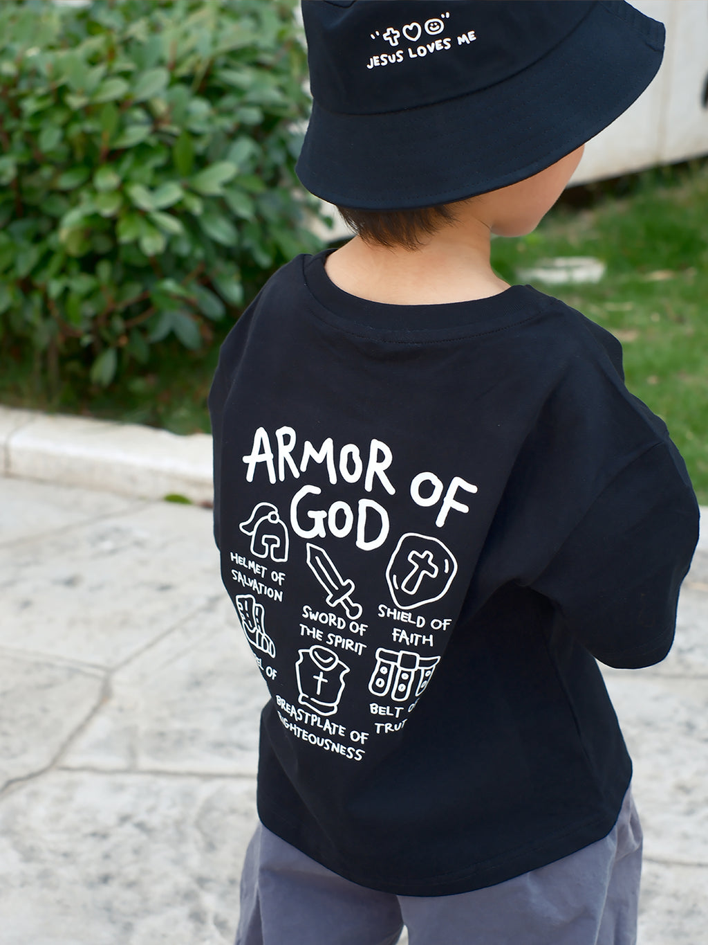 光盐生活馆儿童T恤纯棉40支双纱T恤亲子T恤/天国小勇士