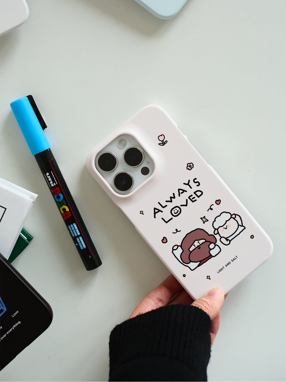 光盐生活馆菲林手机壳韩国进口不发黄不变色半包手机壳/永远被爱 Always loved