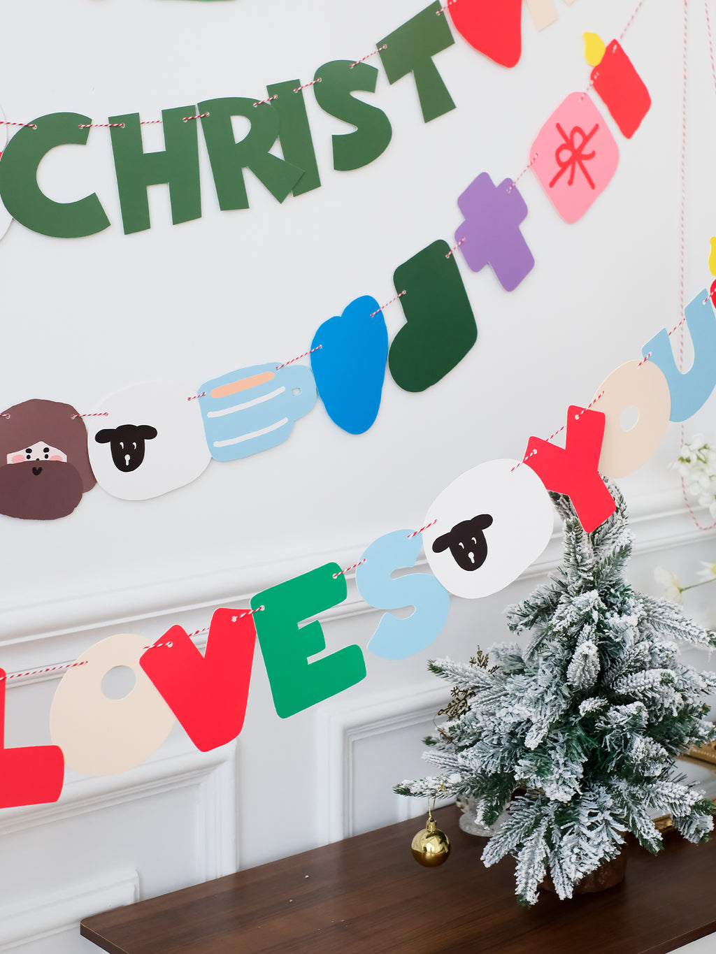 【挂旗】圣诞节装饰纸质拉旗节日氛围感装饰吊旗挂旗「以爱为旗」