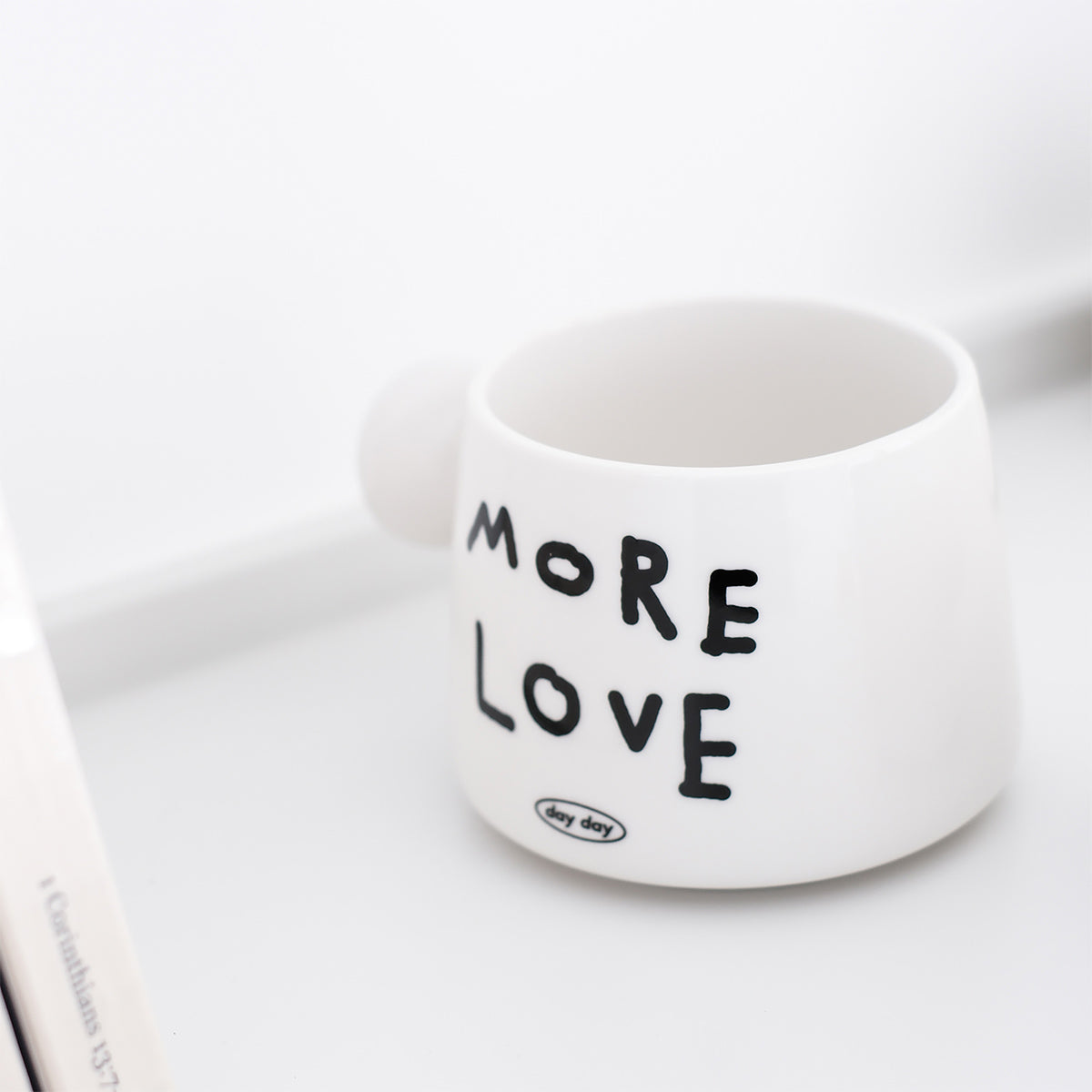 【呆呆羊插画系列马克杯】「More Love」球形把马克杯咖啡杯