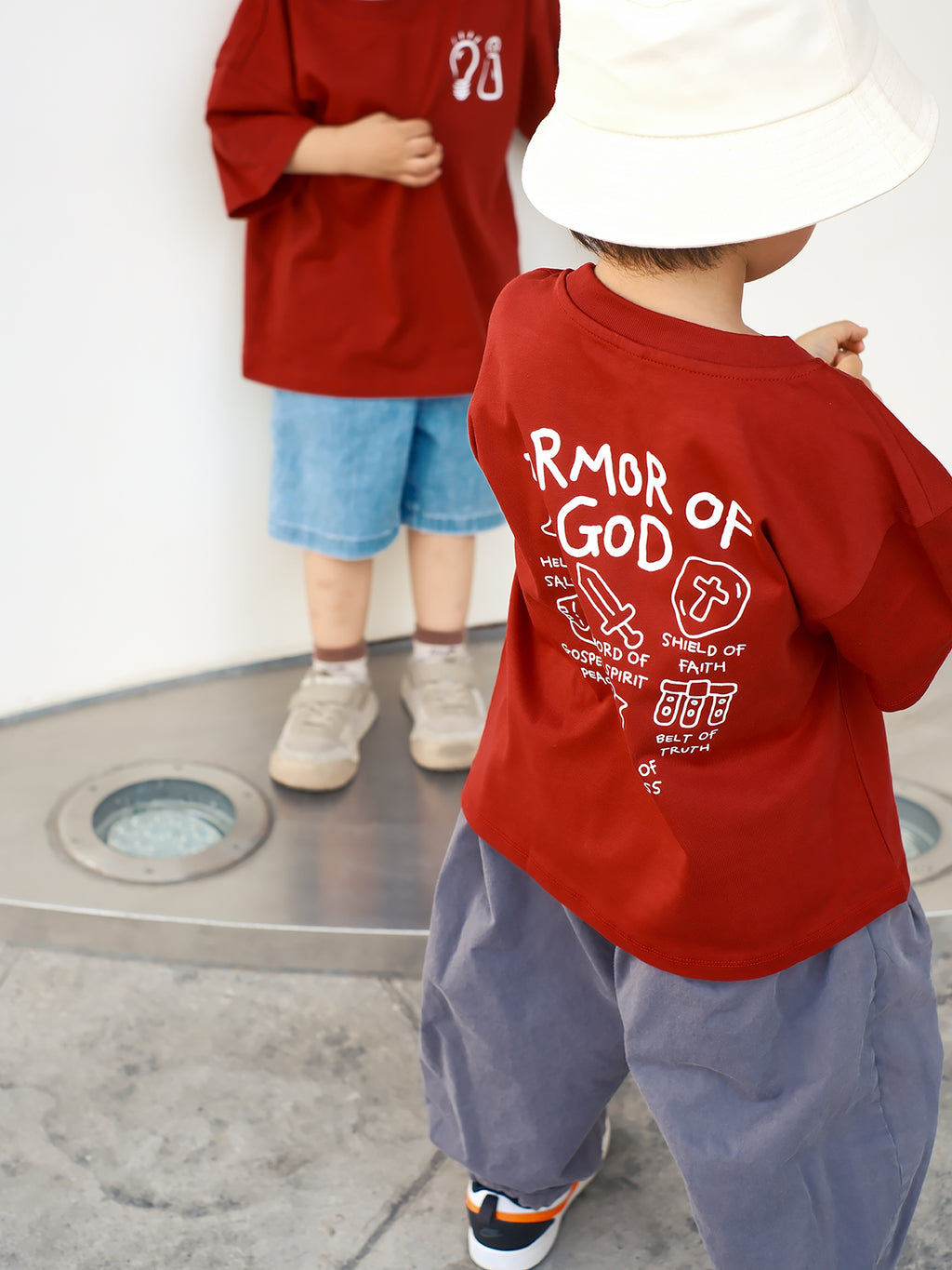 光盐生活馆儿童T恤纯棉40支双纱T恤亲子T恤/天国小勇士