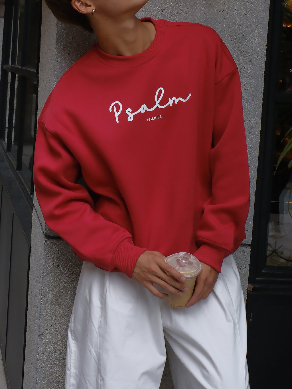 光盐生活馆秋冬新款重磅480g秋冬圆领双层卫衣休闲百搭宽松显瘦/诗篇23篇