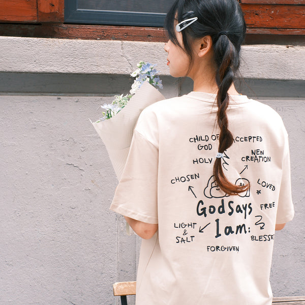 光盐生活馆x索罗娜黑科技T恤冰感速干防晒240GT恤/情侣款/祢眼中的我 God says I am