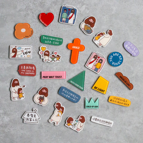 【冰箱贴】亚克力手绘冰箱贴/五饼二鱼/福杯满溢/主的小羊/教堂