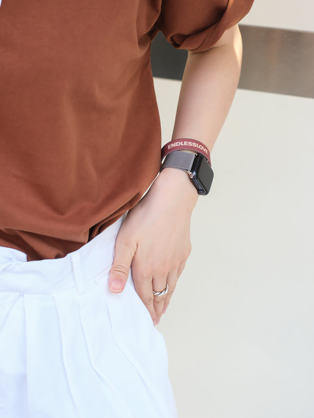 【双面手环】英文设计彩色涤纶高弹松紧手环双面图案手腕带大人儿童手环可滴驱蚊液