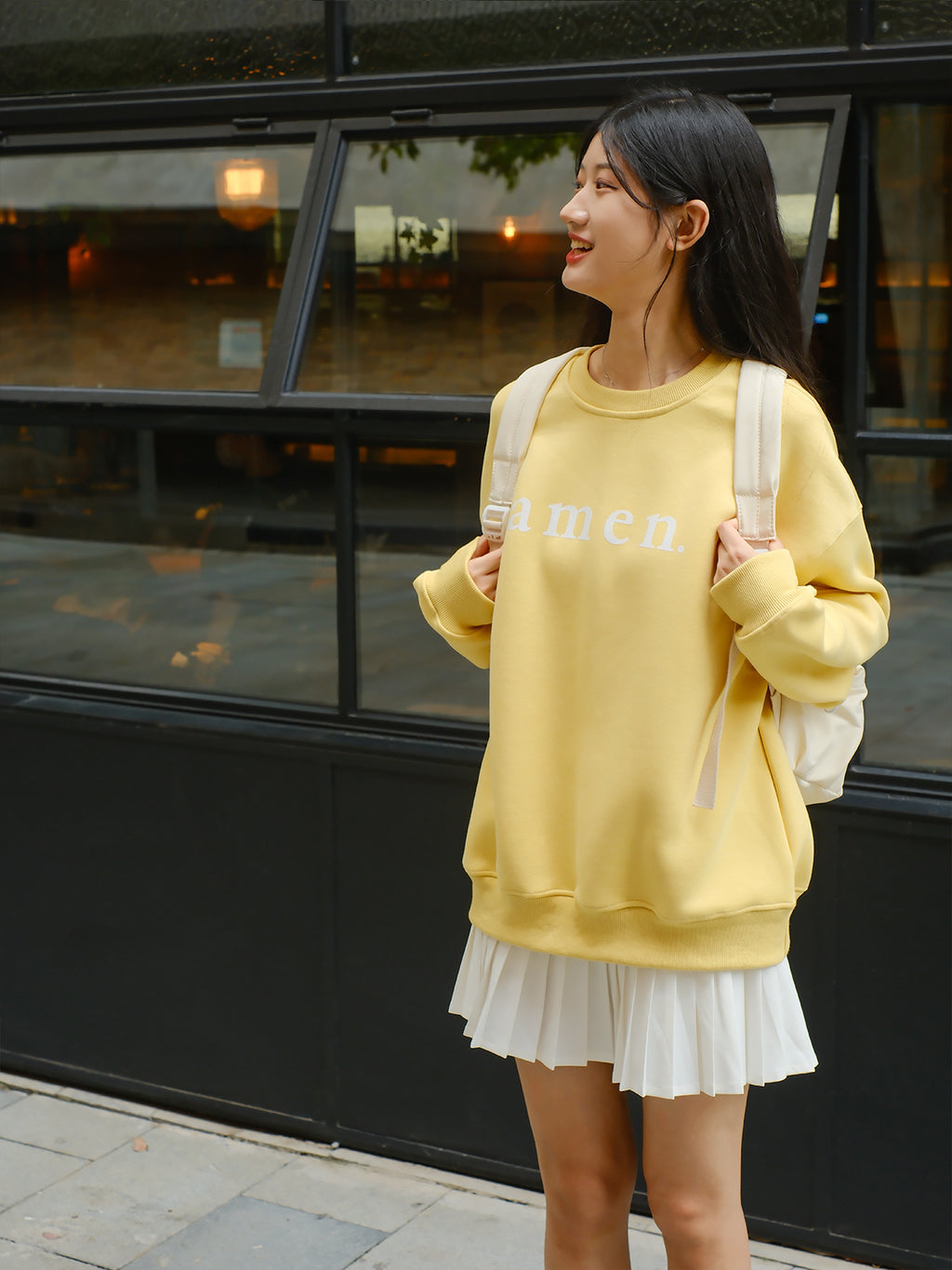 光盐生活馆秋冬新款重磅480g秋冬圆领双层卫衣休闲百搭宽松显瘦/阿们