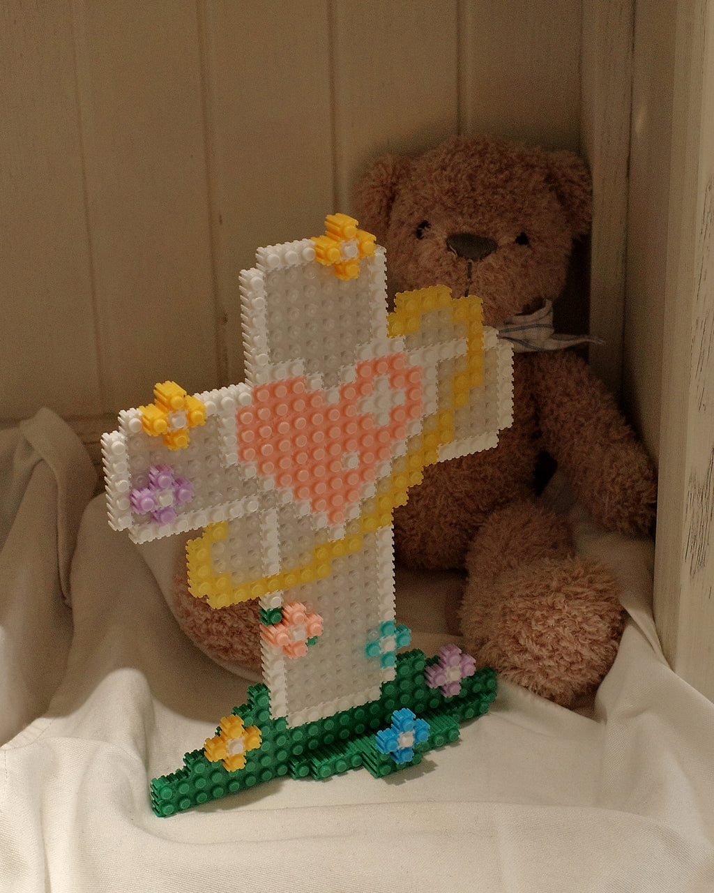 光盐生活馆原创卡通人物微颗粒积木拼搭摆件装饰益智解压游戏