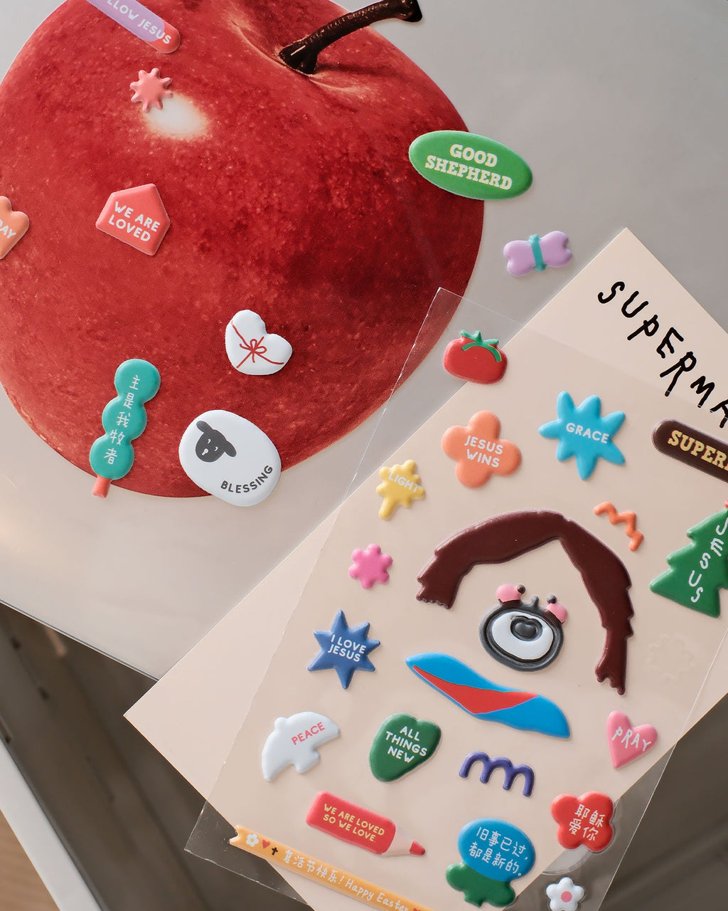 光盐生活馆原创插画卡通立体泡沫柔软贴纸随处贴节日儿童贴纸