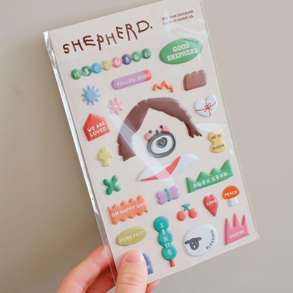 光盐生活馆原创插画卡通立体泡沫柔软贴纸随处贴节日儿童贴纸