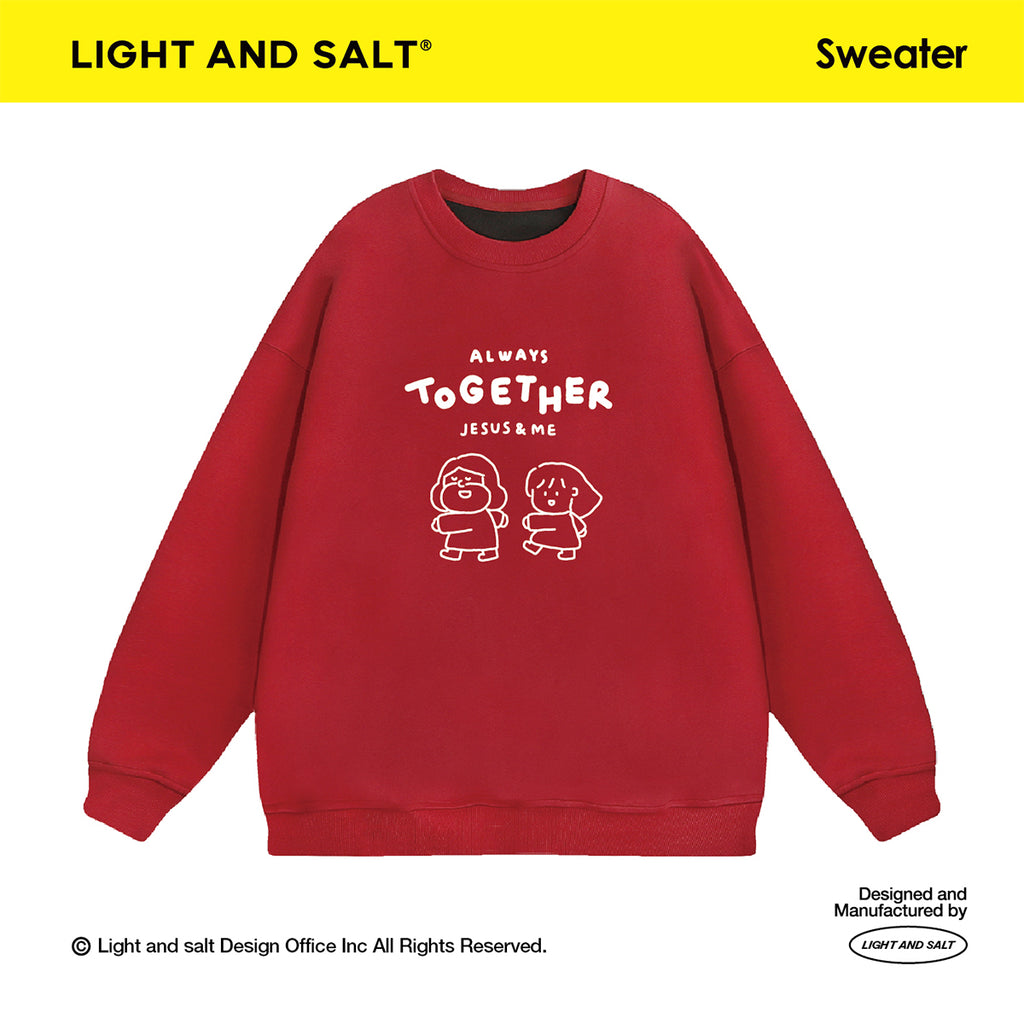 光盐生活馆秋冬新款重磅480g秋冬圆领双层卫衣休闲百搭宽松显瘦情侣款/一起跟随祂