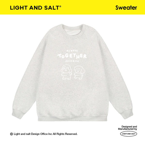 光盐生活馆秋冬新款重磅480g秋冬圆领双层卫衣休闲百搭宽松显瘦情侣款/一起跟随祂