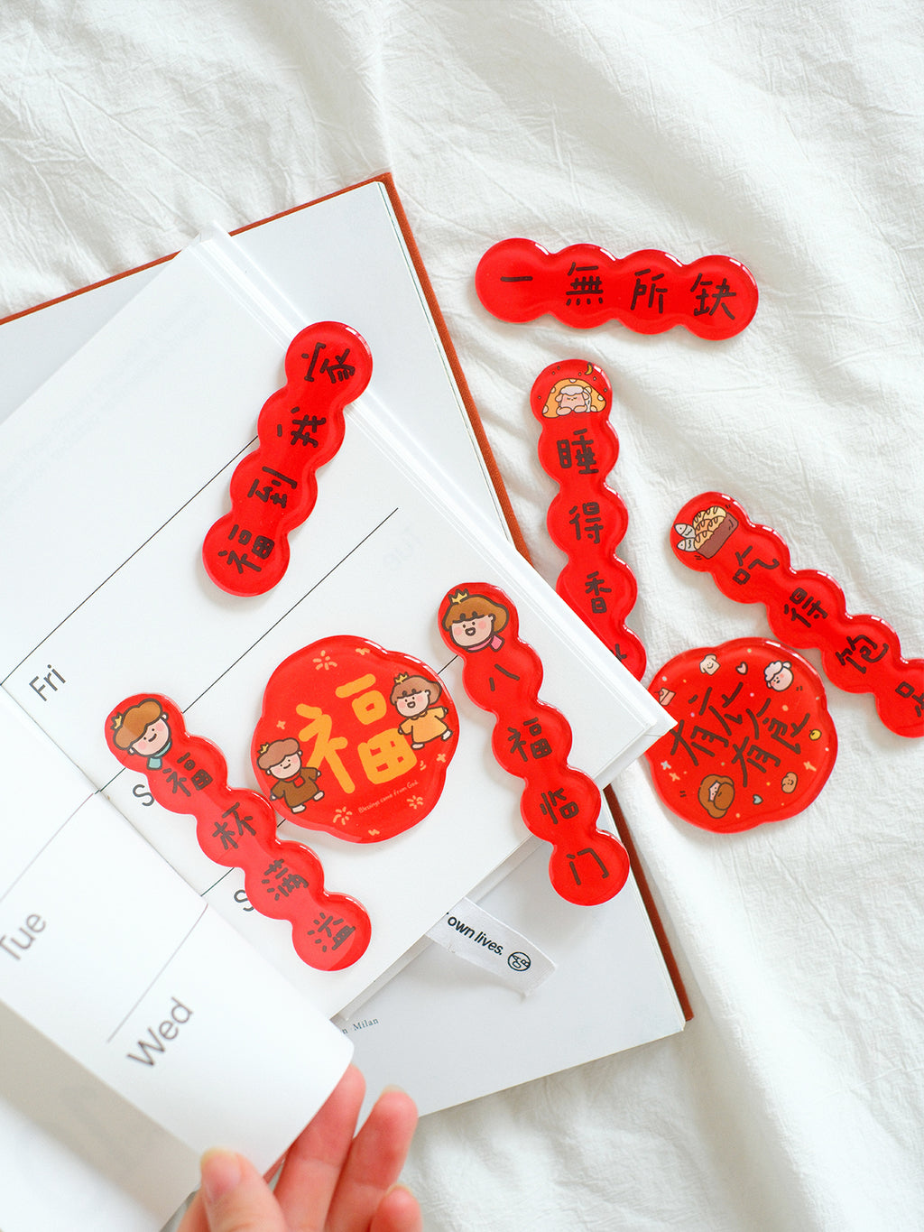 [Couplet refrigerator sticker] New Year limited edition refrigerator sticker original design cute and interesting illustration Chinese style magnetic suction glue refrigerator sticker Spring Festival atmosphere decoration