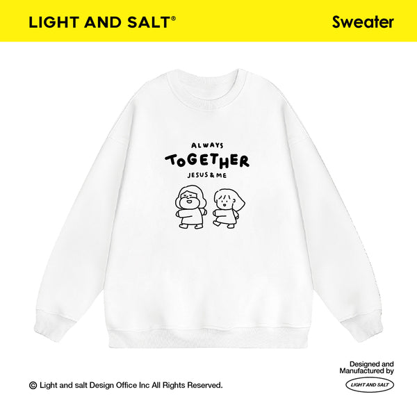 光盐生活馆秋冬新款重磅480g秋冬圆领双层卫衣休闲百搭宽松显瘦情侣款/一起跟随祂