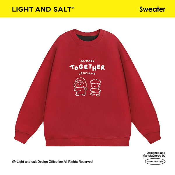 光盐生活馆秋冬新款重磅480g秋冬圆领双层卫衣休闲百搭宽松显瘦情侣款/一起跟随祂