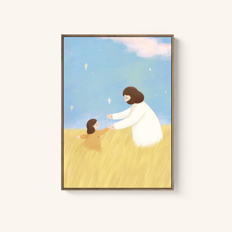 光盐生活馆 原创设计插画装饰画 馆馆的插画仰望跟随奔向祂