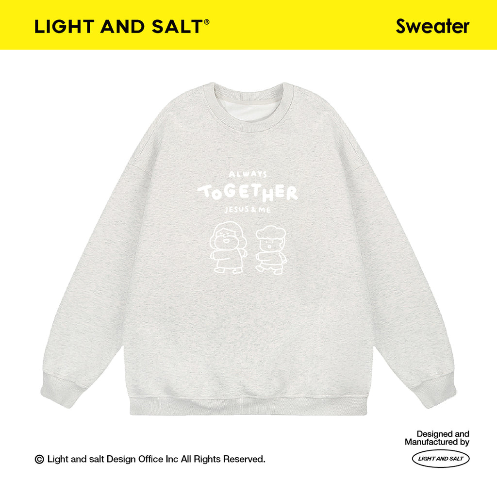 光盐生活馆秋冬新款重磅480g秋冬圆领双层卫衣休闲百搭宽松显瘦情侣款/一起跟随祂