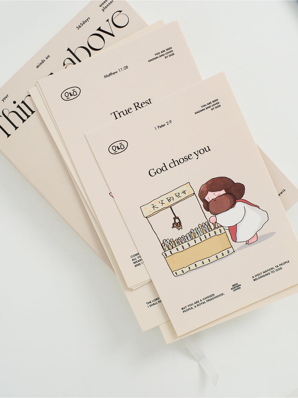 【明信片】光盐生活馆/原创卡通插画经文明信片卡片套装