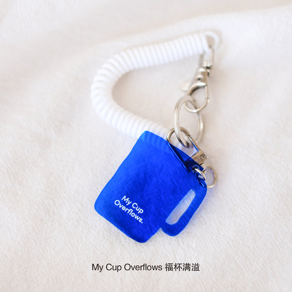 【亞克力鑰匙圈】彩色亞克力鑰匙圈 彈性繩吊飾 可愛設計 小型掛飾 汽車吊飾