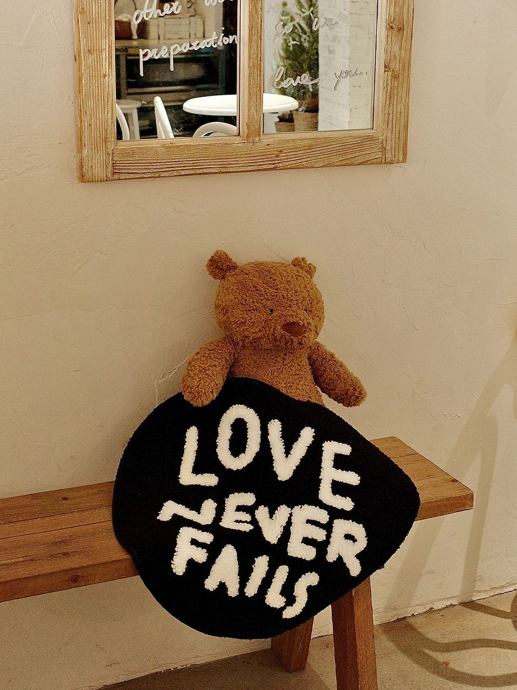 光盐生活馆原创设计文字地垫地毯防滑垫Love never fails