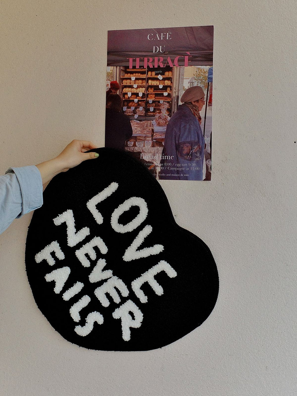 光盐生活馆原创设计文字地垫地毯防滑垫Love never fails