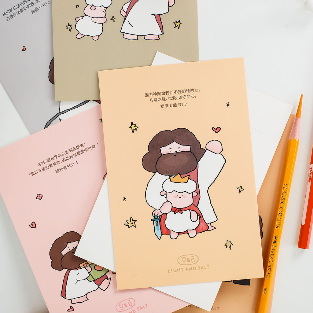 【明信片】光盐生活馆/原创卡通插画经文明信片卡片套装