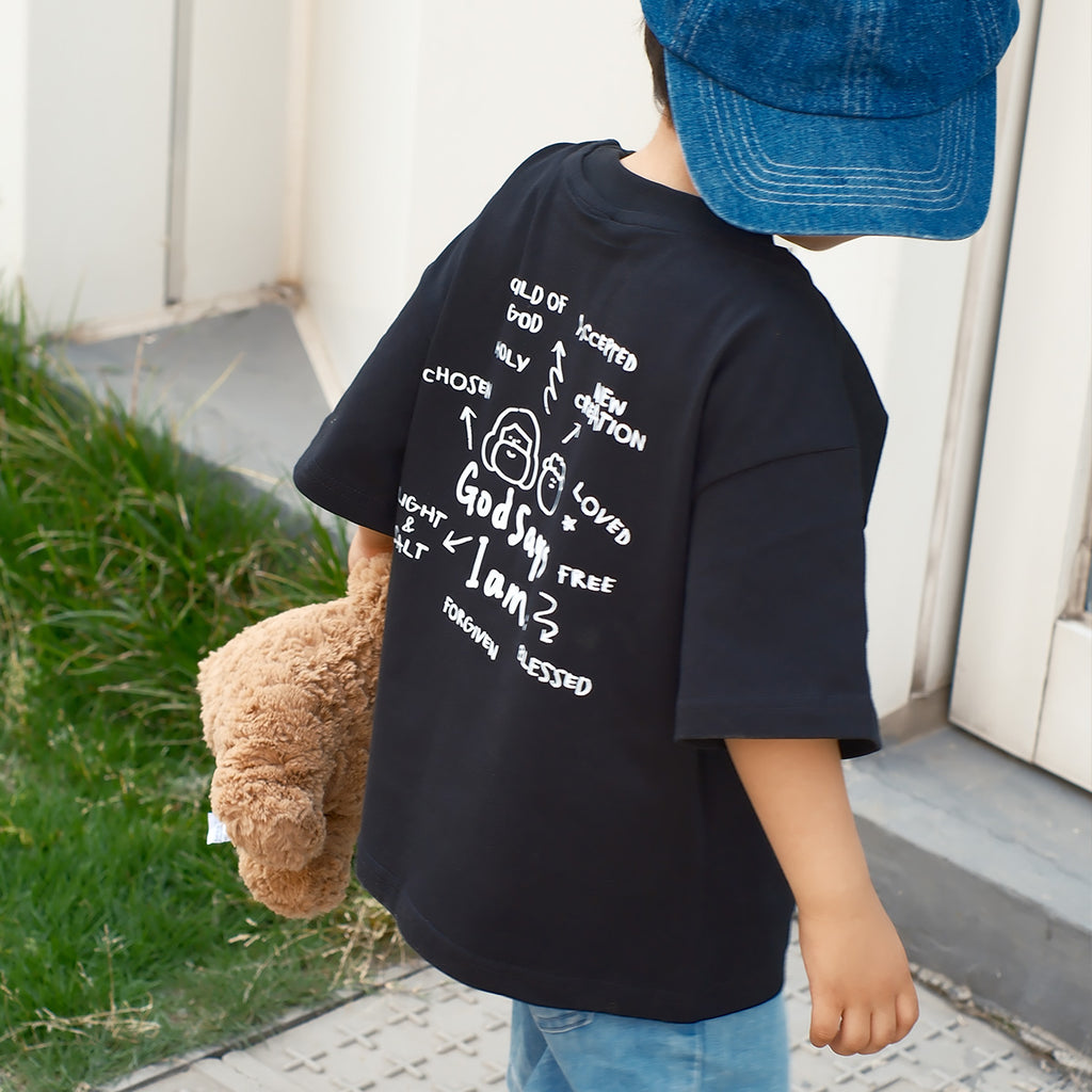 光盐生活馆儿童T恤纯棉40支双纱T恤亲子T恤/祂说