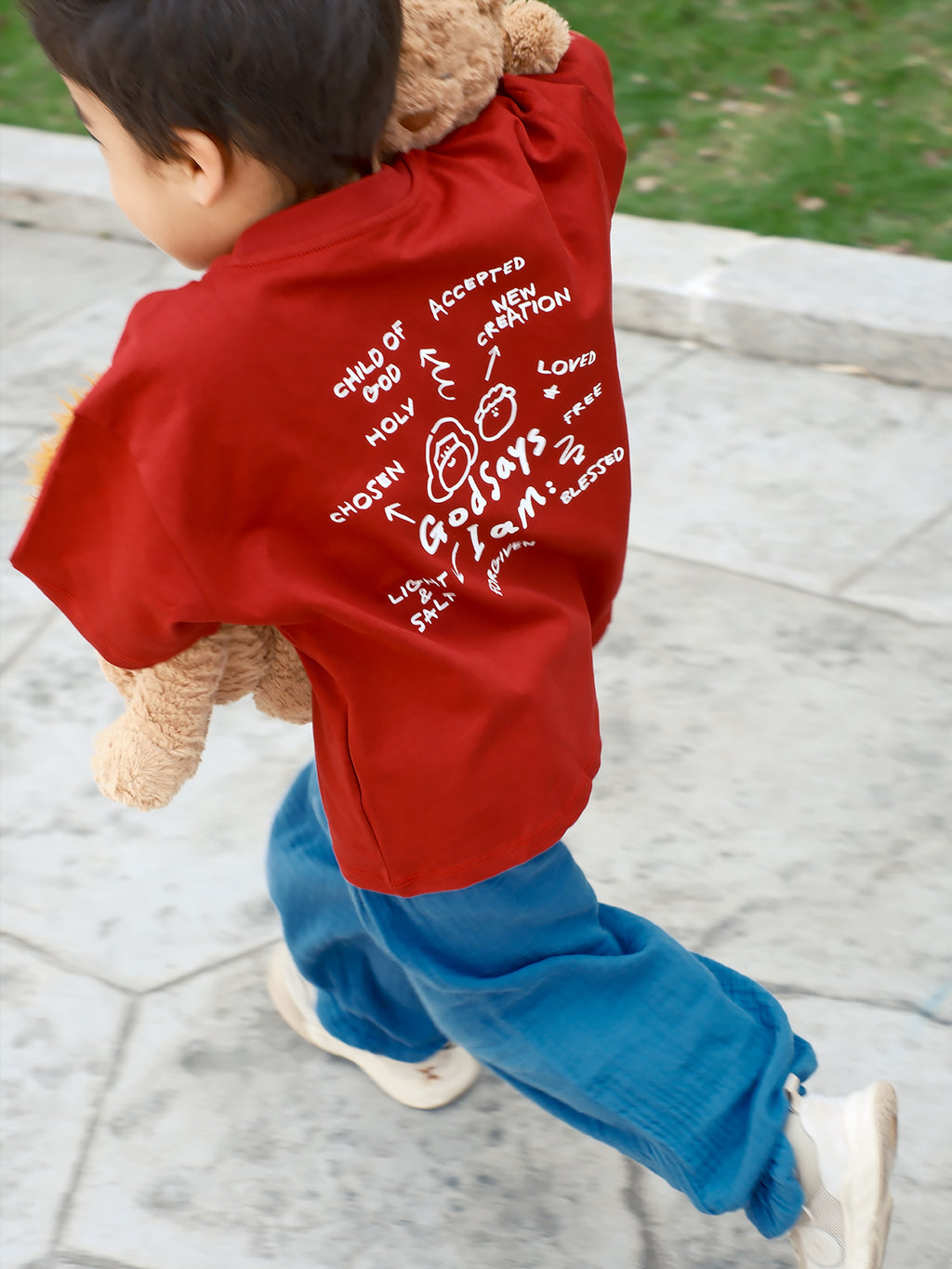 光盐生活馆儿童T恤纯棉40支双纱T恤亲子T恤/祂说