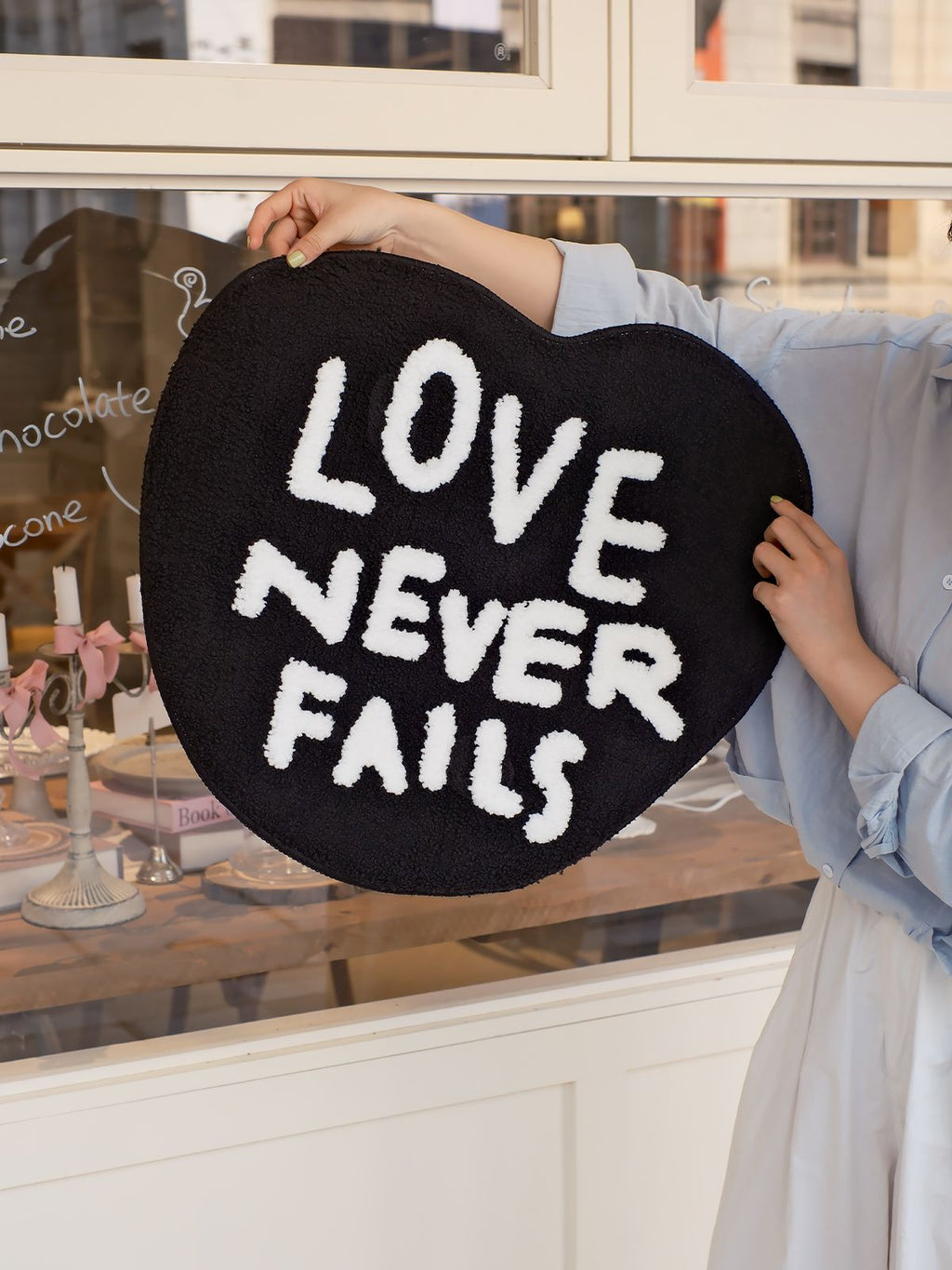 光盐生活馆原创设计文字地垫地毯防滑垫Love never fails