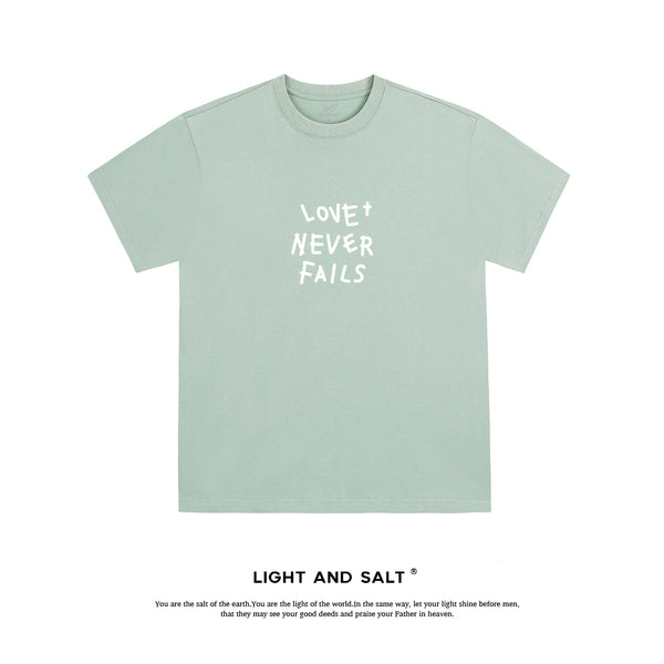 【爱不失败】糖果色男女款纯棉宽松T恤情侣团契服 爱是永不止息