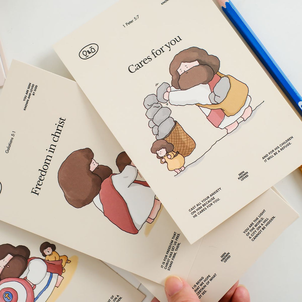 【明信片】光盐生活馆/原创卡通插画经文明信片卡片套装