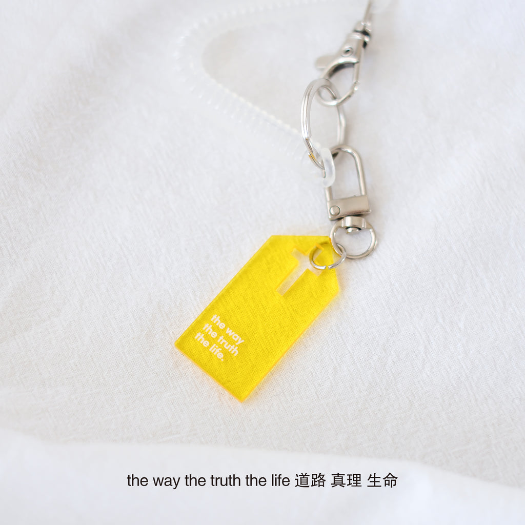 【亞克力鑰匙圈】彩色亞克力鑰匙圈 彈性繩吊飾 可愛設計 小型掛飾 汽車吊飾