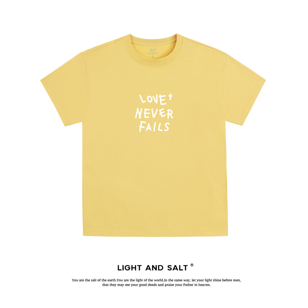 【爱不失败】糖果色男女款纯棉宽松T恤情侣团契服 爱是永不止息