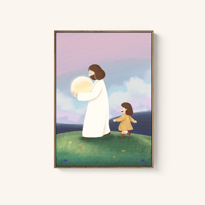 光盐生活馆 原创设计插画装饰画 馆馆的插画仰望跟随奔向祂