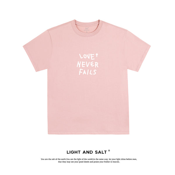 【爱不失败】糖果色男女款纯棉宽松T恤情侣团契服 爱是永不止息