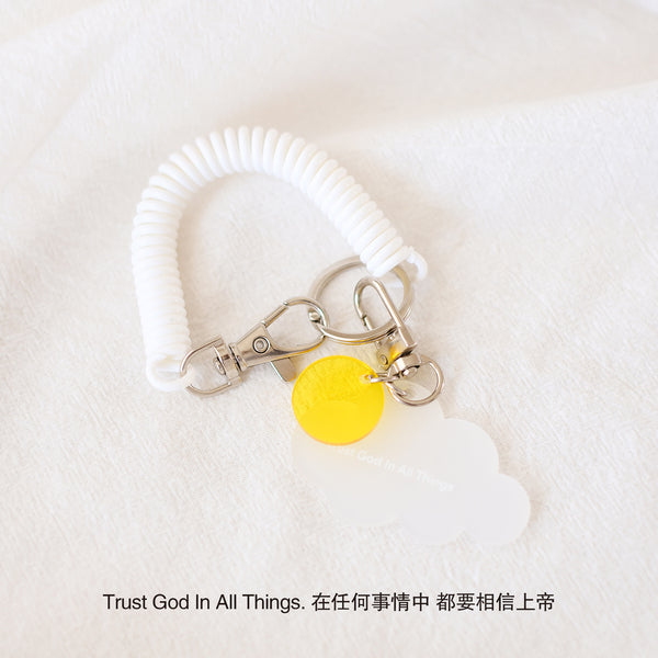 【亞克力鑰匙圈】彩色亞克力鑰匙圈 彈性繩吊飾 可愛設計 小型掛飾 汽車吊飾