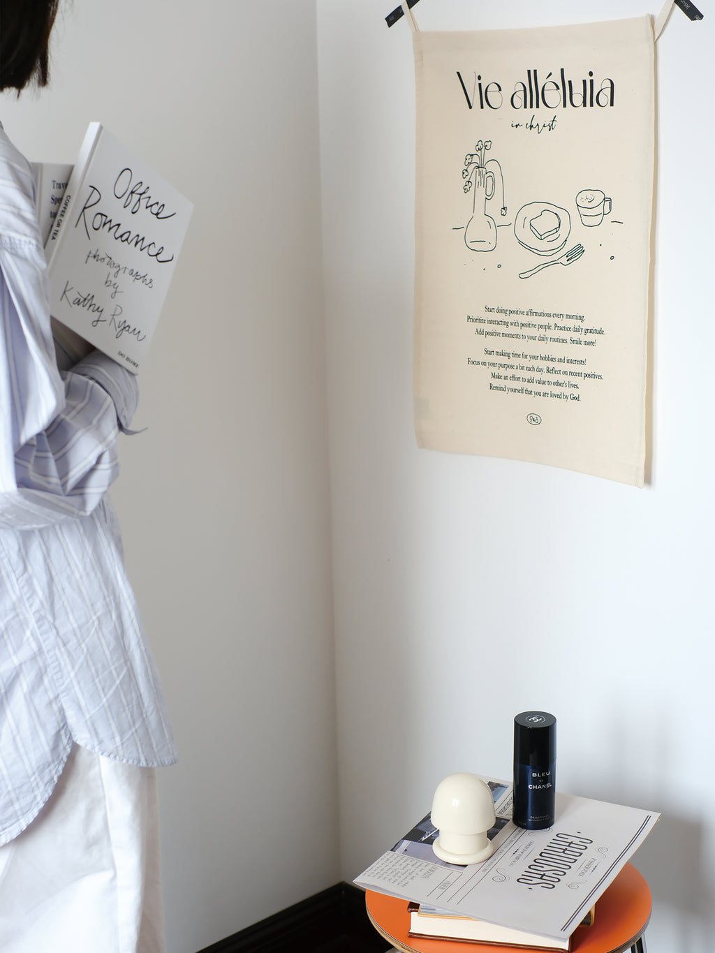 【文字挂布】简约文字氛围感墙壁装饰纯棉帆布挂布双语美好