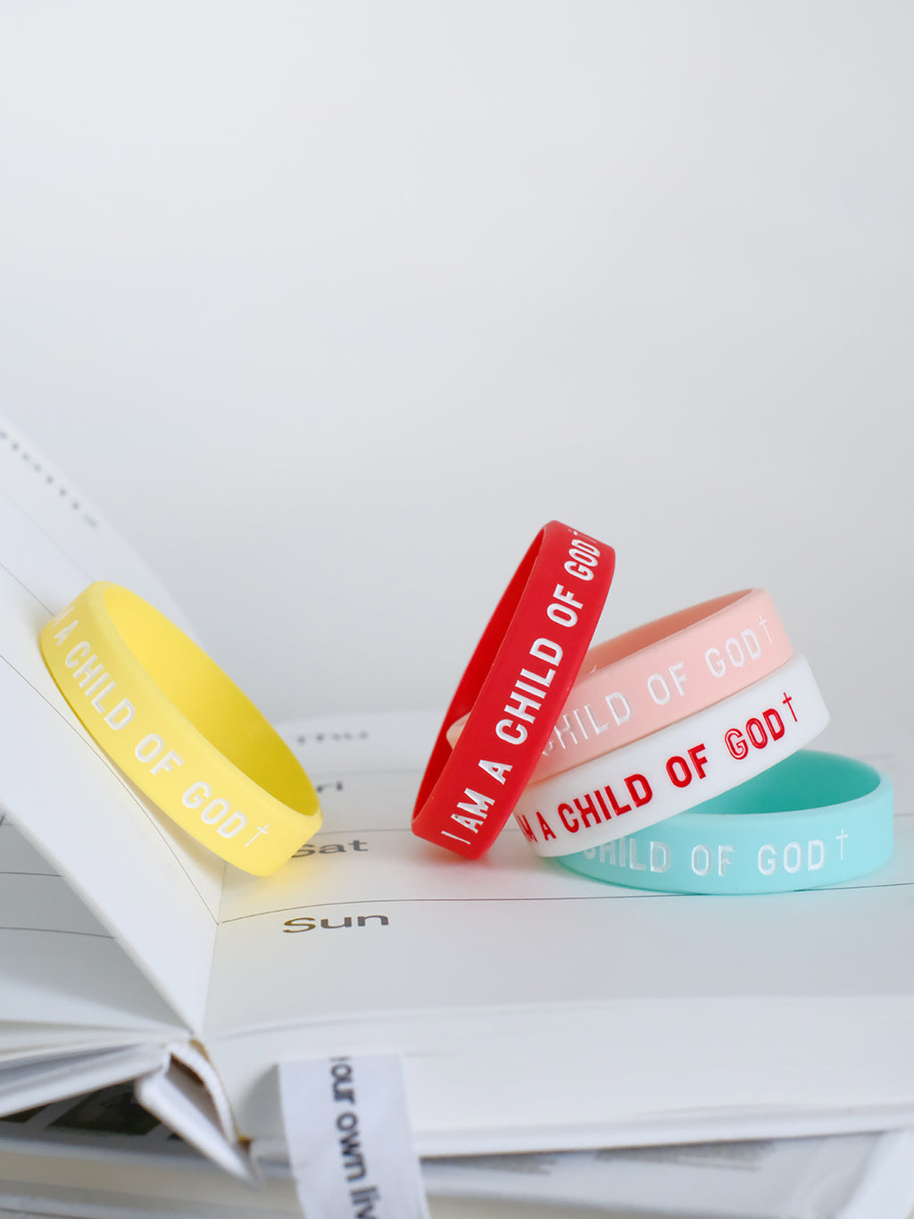 光盐生活馆原创硅胶手环儿童手环彩色美好的文字/上帝的孩子/耶稣爱我/阿们