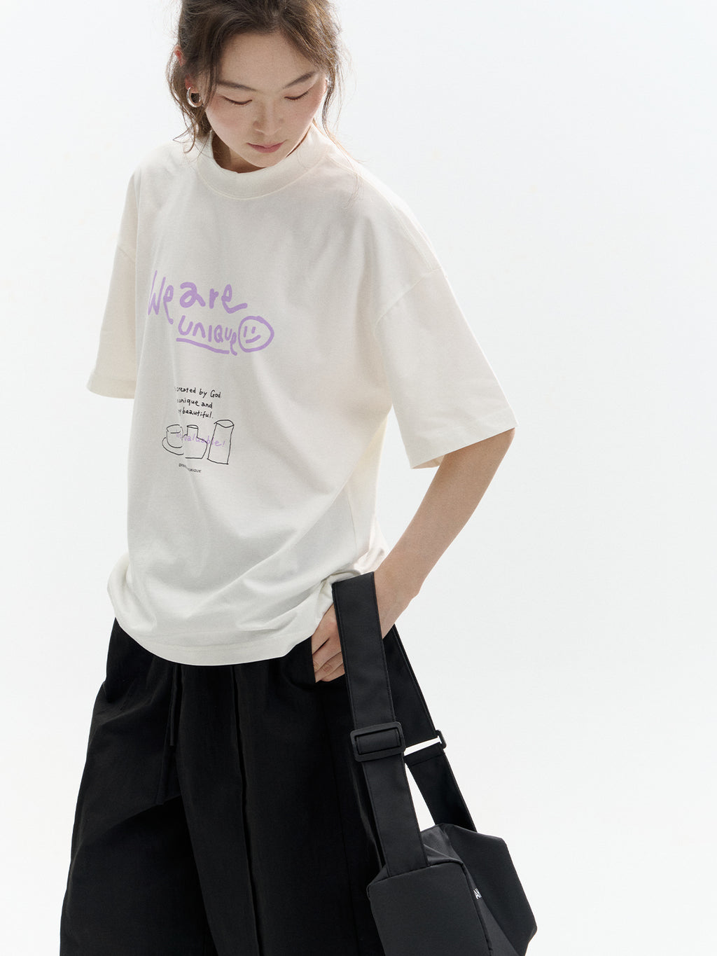 光盐生活馆夏季新款230克重磅纯棉宽松简约插画T恤情侣款短袖【独一】