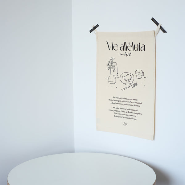 【文字挂布】简约文字氛围感墙壁装饰纯棉帆布挂布双语美好